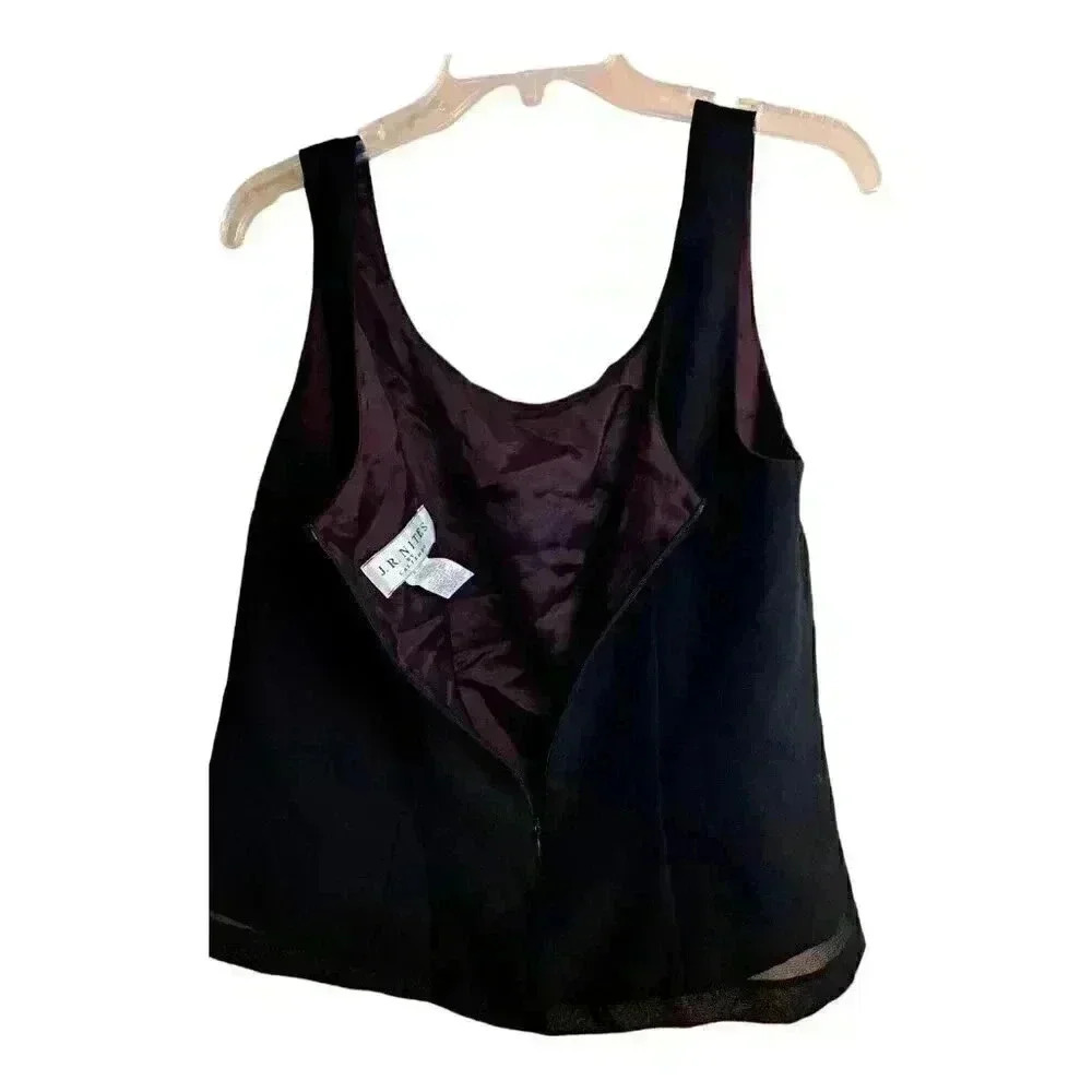J.R Nites By Caliendo‎ Shirt Womens 12 Sleeveless Scoop Neck Zip Tank Top Blouse